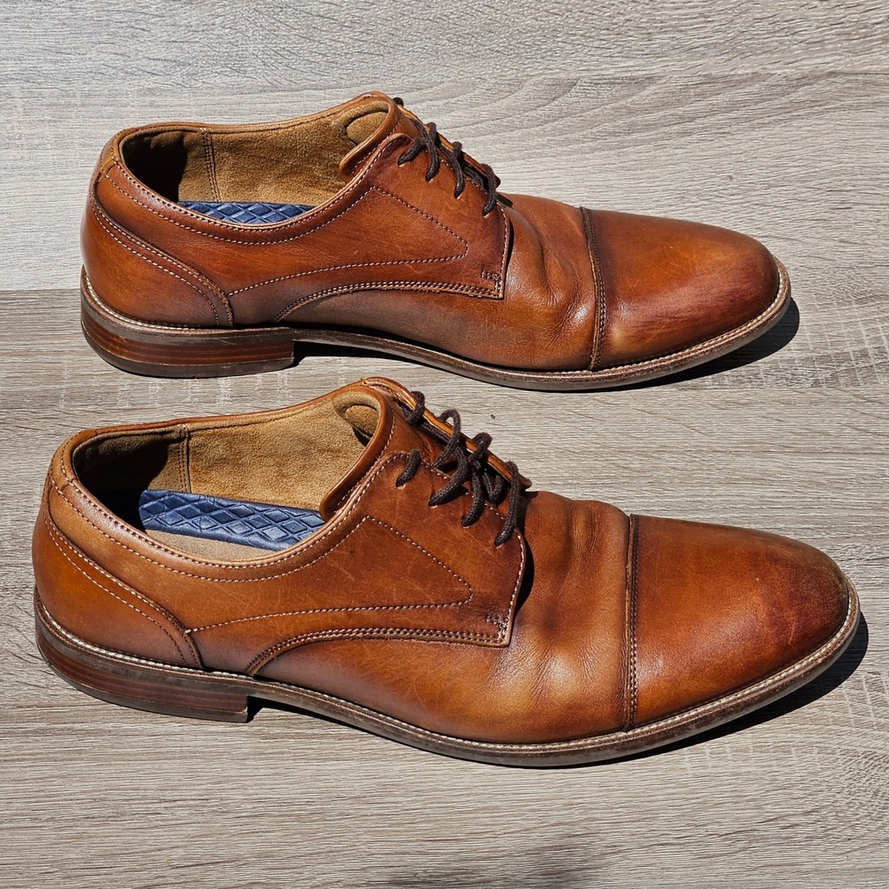 Florsheim Mens 13384NR-221 Cognac Brown Leather Cap Toe‎ Oxford Shoes 11M
